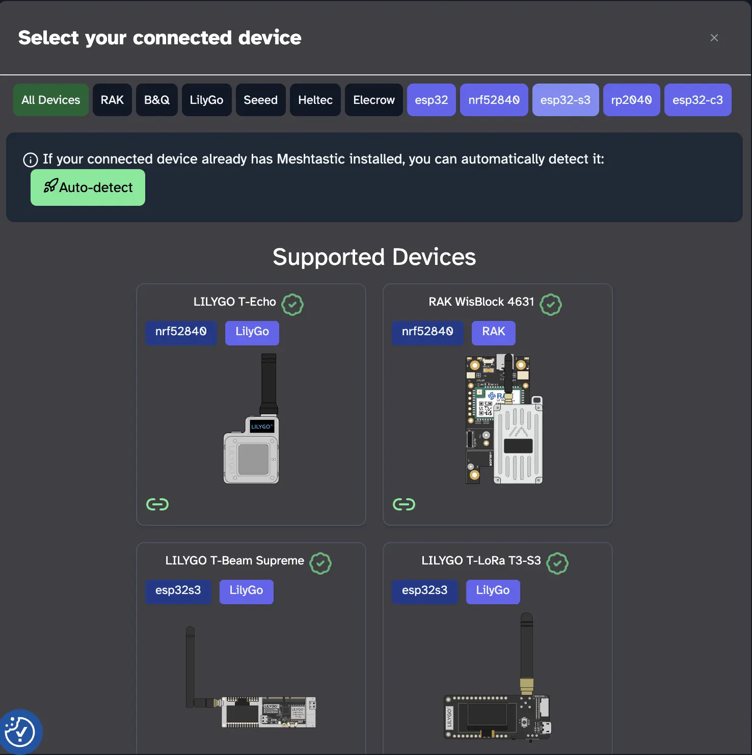 在烧录网站选择 MCU 型号